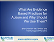 Thumbnail screenshot of What are EBPs for ASD Developed for Families (English) slide.